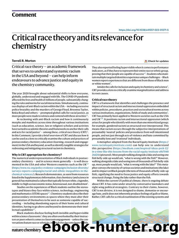 Critical race theory and its relevance for chemistry by Terrell R. Morton
