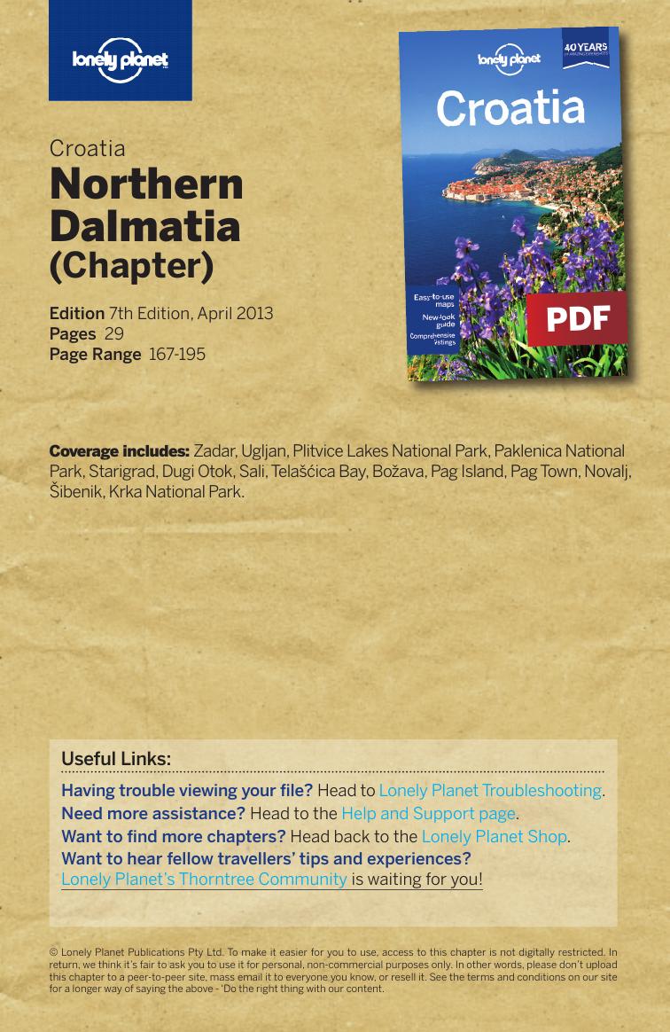 Croatia 7 - Northern Dalmatia by Lonely Planet