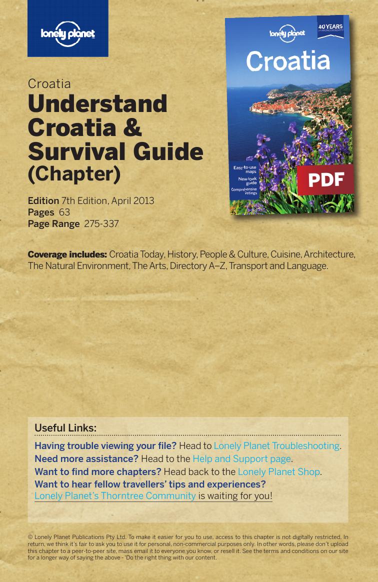Croatia 7 - Understand Croatia & Survival Guide by Lonely Planet