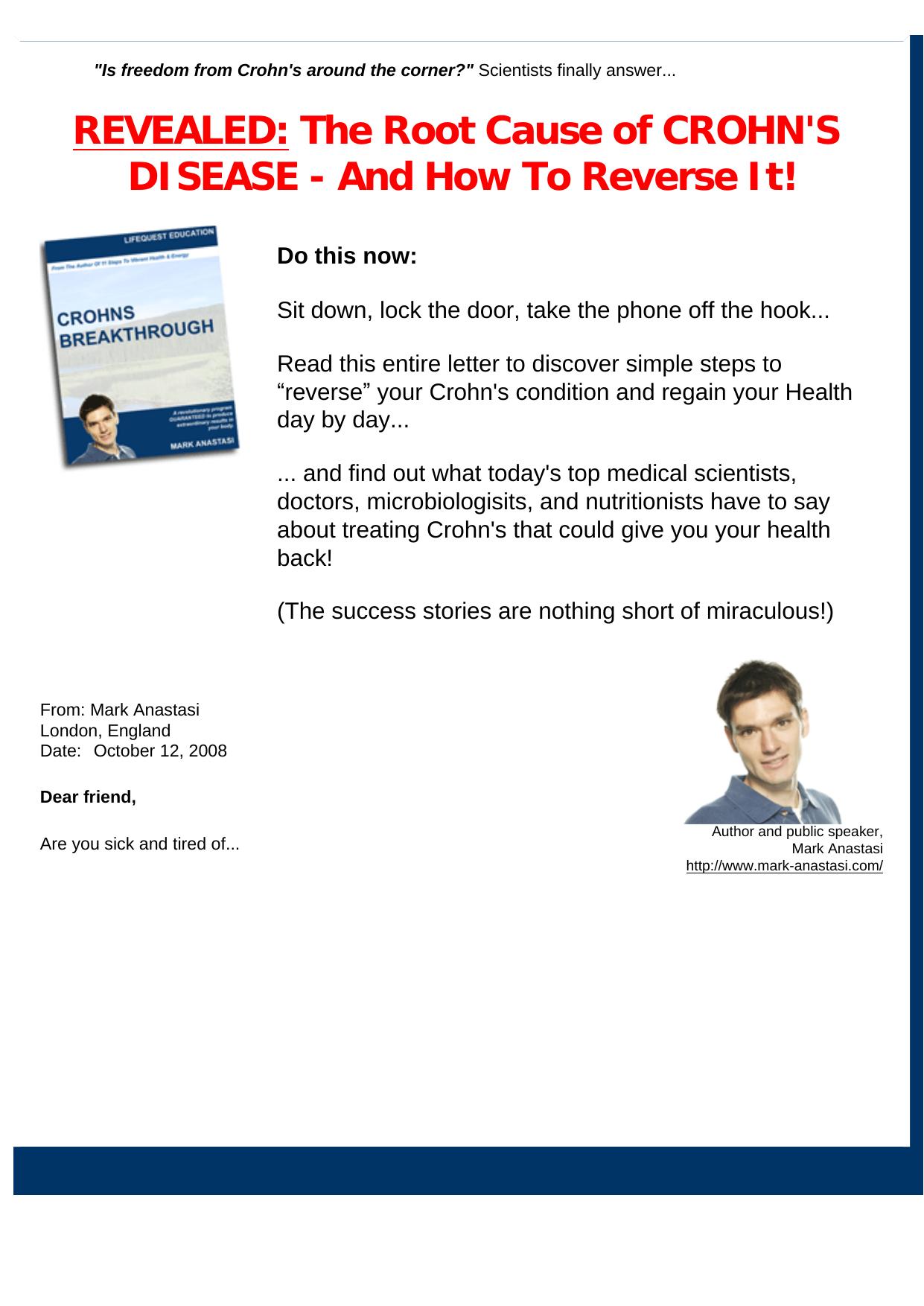 Crohns Disease Miracle Breakthrough. by Best of Kuszter's Collection