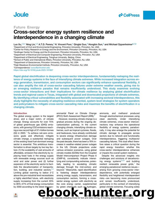 Cross-sector energy system resilience and interdependence in a changing climate by unknow