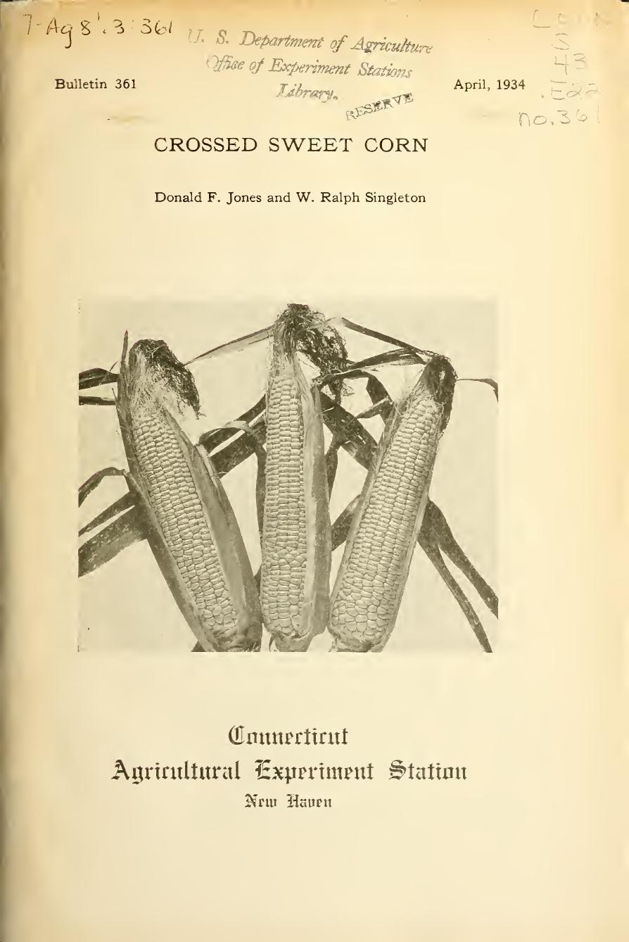 Crossed sweet corn by Jones Donald Forsha 1890-