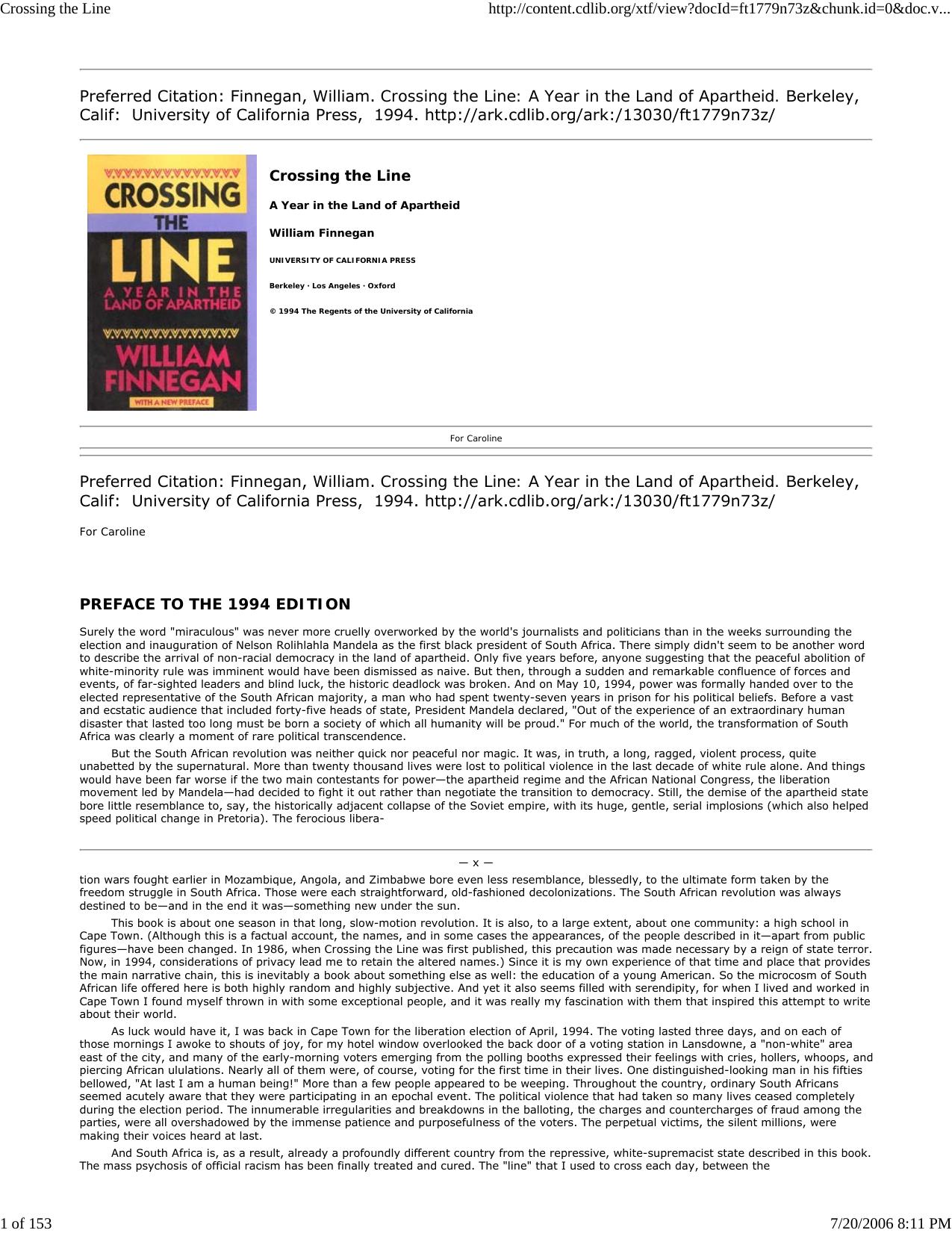 Crossing the Line by Master Clark