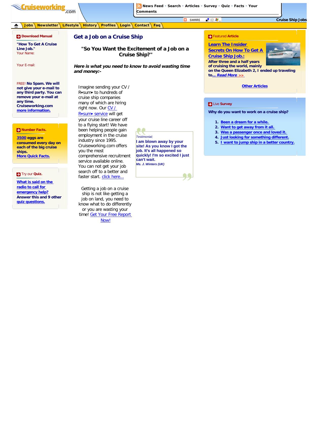 Cruise Line Employment. by Best of Kuszter's Collection