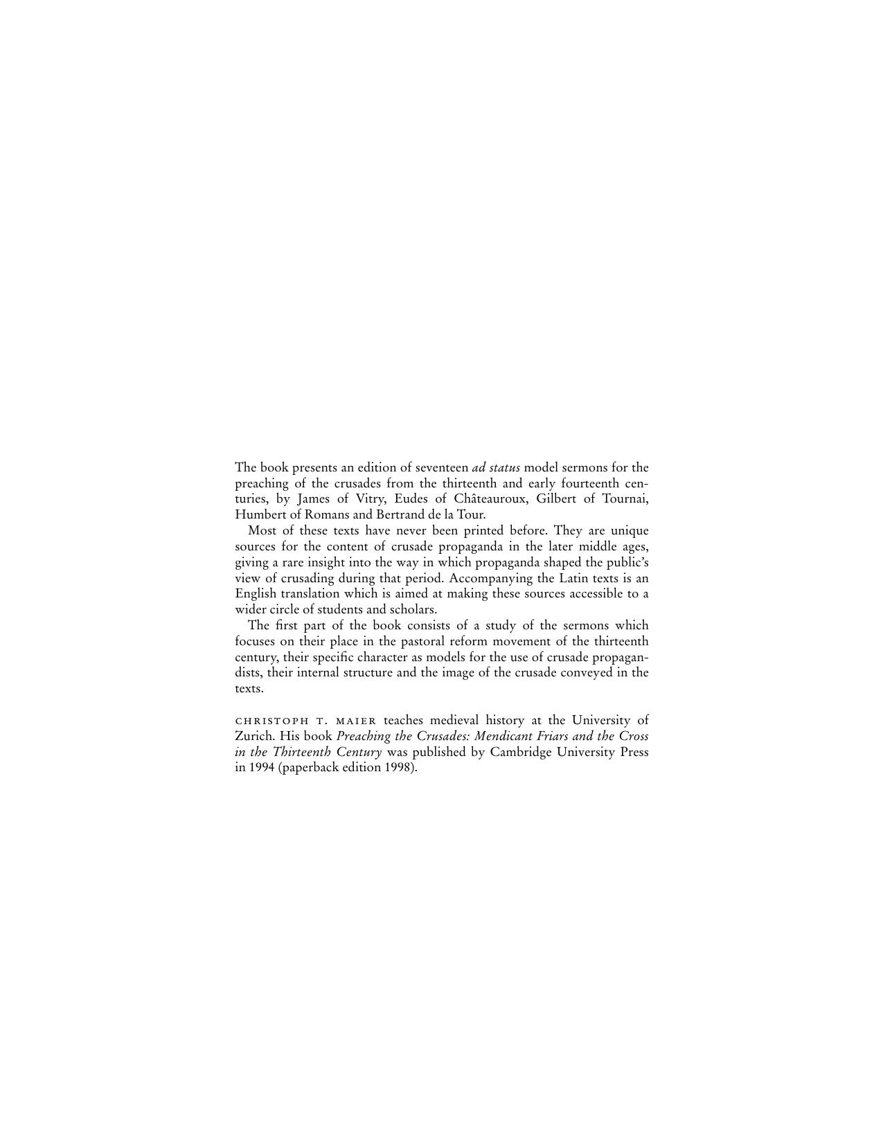 Crusade propaganda and ideology model sermons for the preaching of the cross by Unknown
