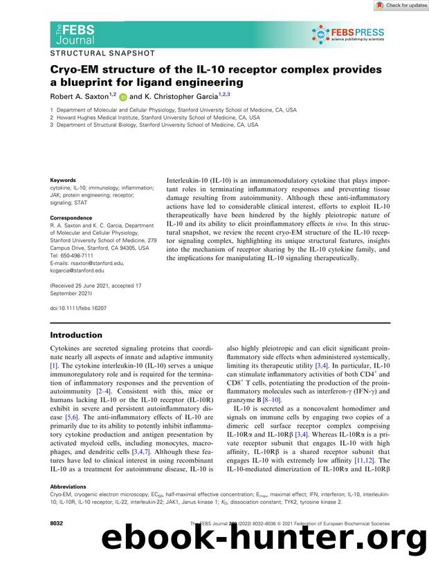 CryoâEM structure of the ILâ10 receptor complex provides a blueprint for ligand engineering by Unknown
