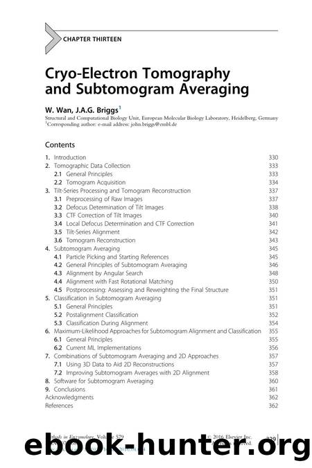 Cryo-Electron Tomography and Subtomogram Averaging by W. Wan & J.A.G. Briggs