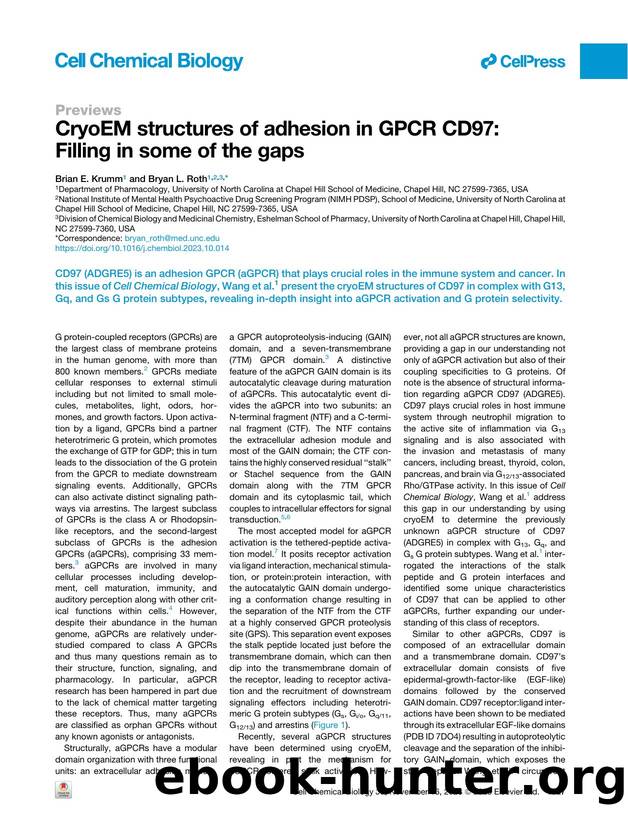 CryoEM structures of adhesion in GPCR CD97: Filling in some of the gaps by Brian E. Krumm & Bryan L. Roth