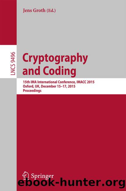 Cryptography and Coding by Jens Groth