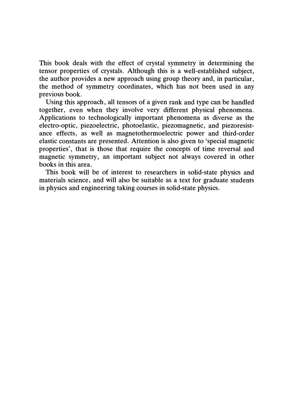 Crystal Properties via Group Theory by Arthur S. Nowick