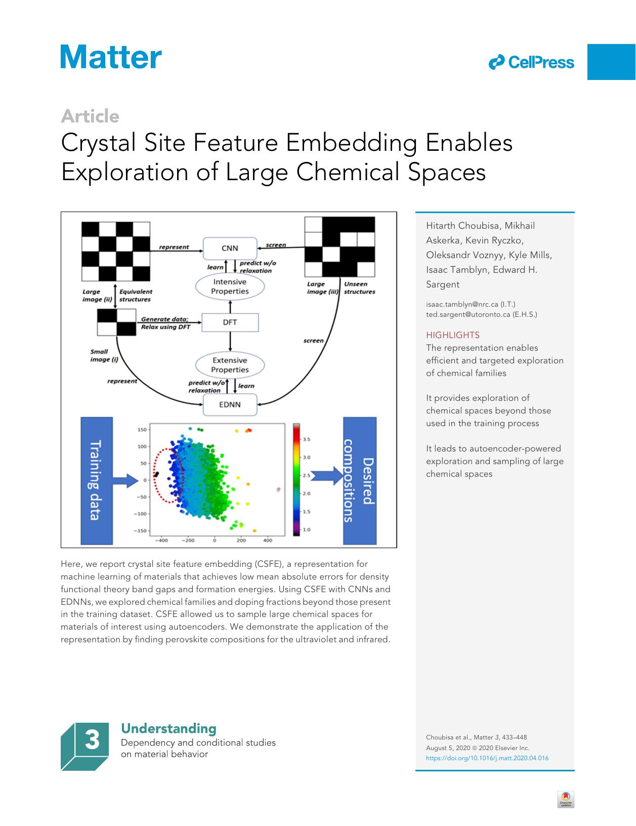 Crystal Site Feature Embedding Enables Exploration of Large Chemical Spaces by unknow