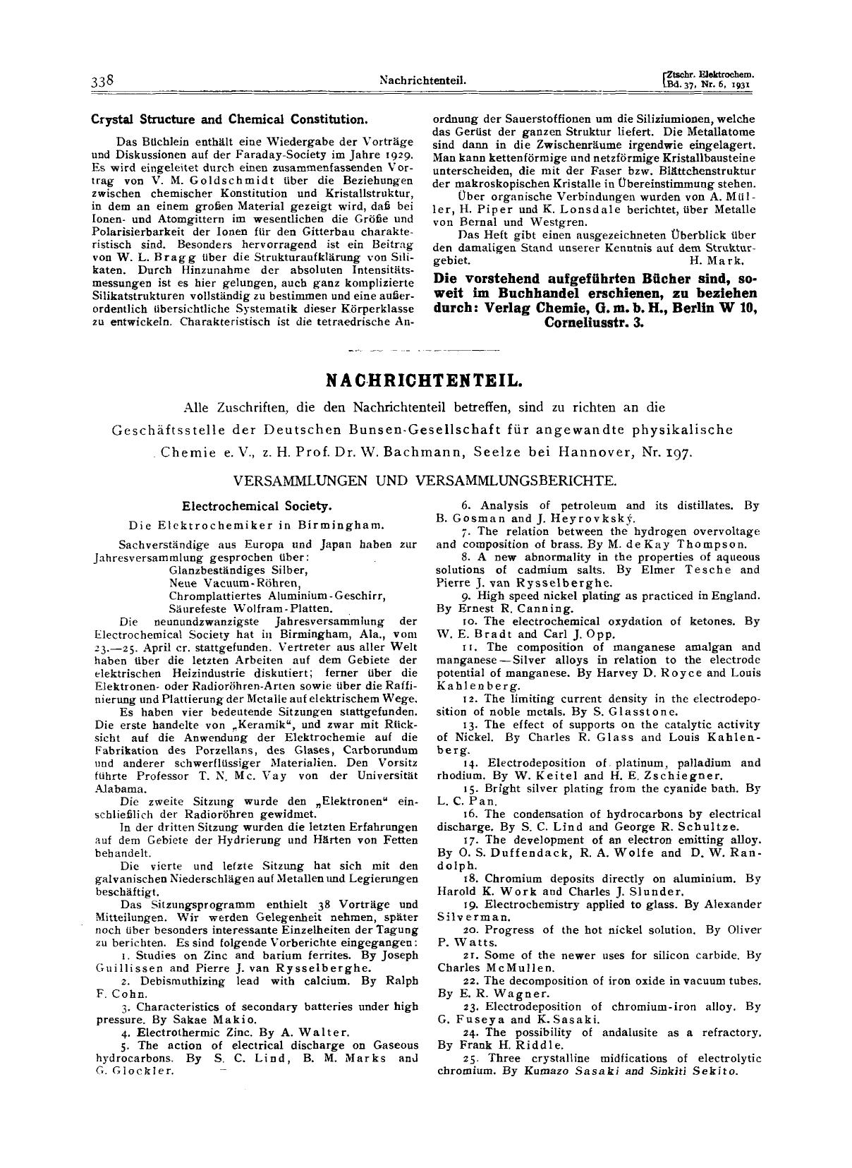 Crystal Structure and Chemical Constitutio by Unknown