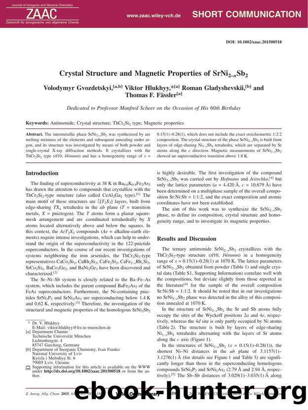 Crystal Structure and Magnetic Properties of SrNi2xSb2 by Unknown