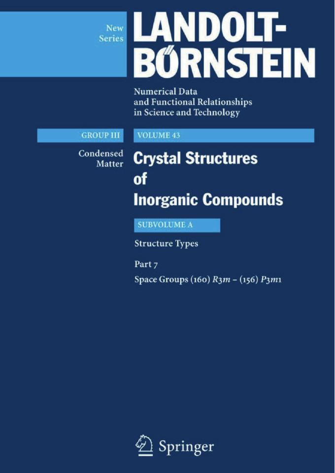 Crystal Structures of Inorganic Compounds by P. Villars K. Cenzual J. Daams (auth.) P. Villars K. Cenzual (eds.)