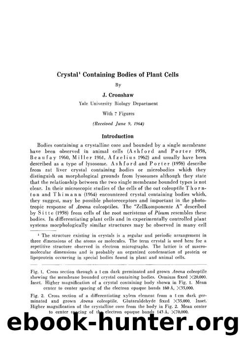 Crystal containing bodies of plant cells by Unknown