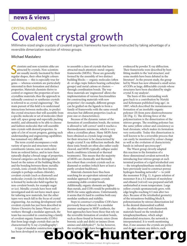 Crystal engineering: Covalent crystal growth by Michael Mastalerz