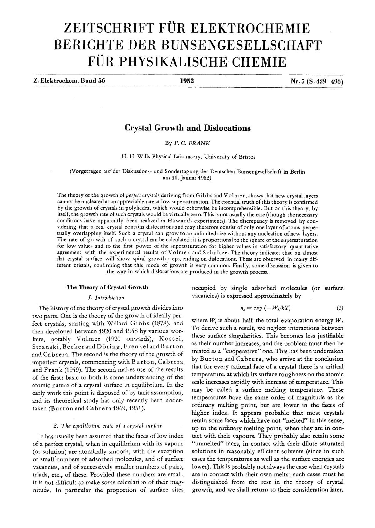 Crystal growth and dislocations by Unknown