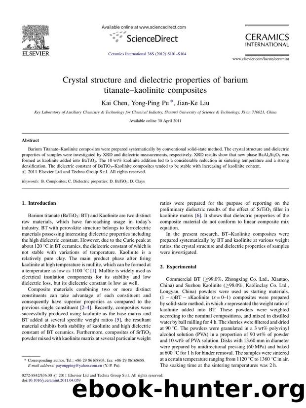 Crystal structure and dielectric properties of barium titanateâkaolinite composites by Kai Chen