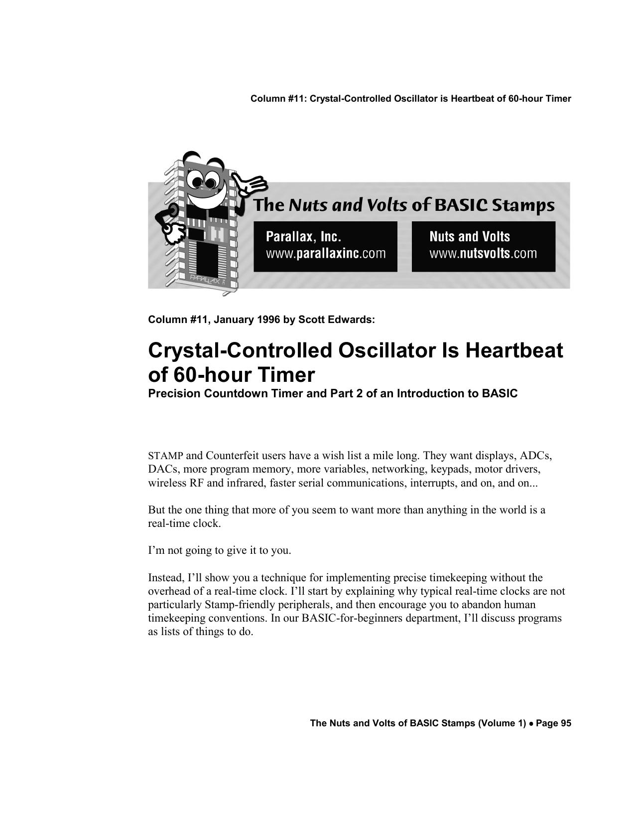 Crystal-Controlled Oscillator is Heartbeat of 60-hour Timer - Precision Countdown Timer by Scott Edwards