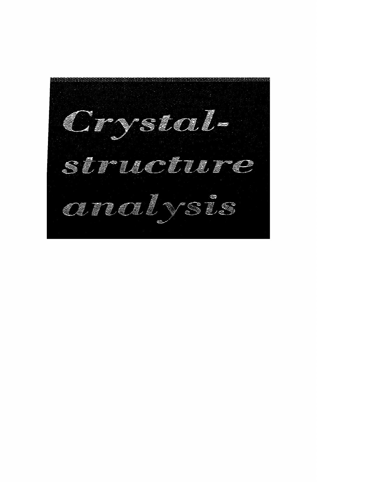 Crystal-structure analysis by Martin Julian Buerger