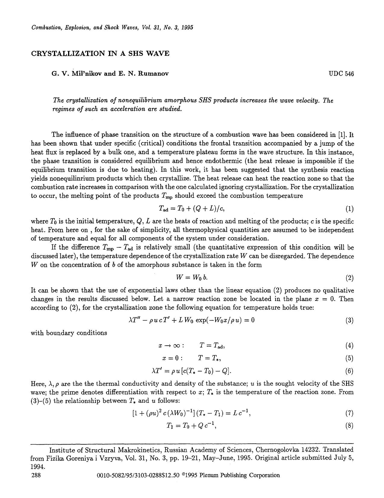 Crystallization in a SHS wave by Unknown