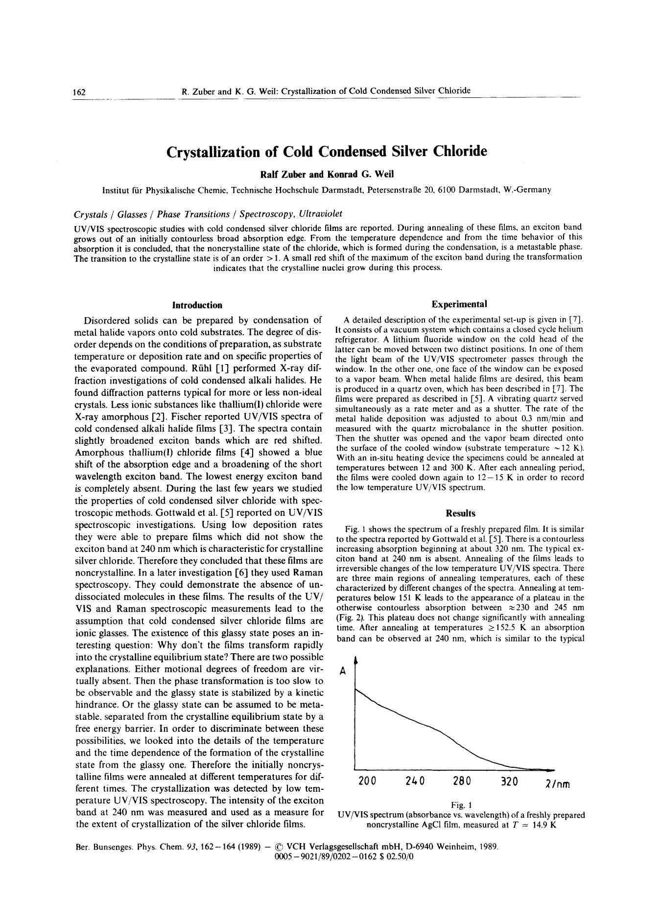 Crystallization of cold condensed silver chloride by Unknown