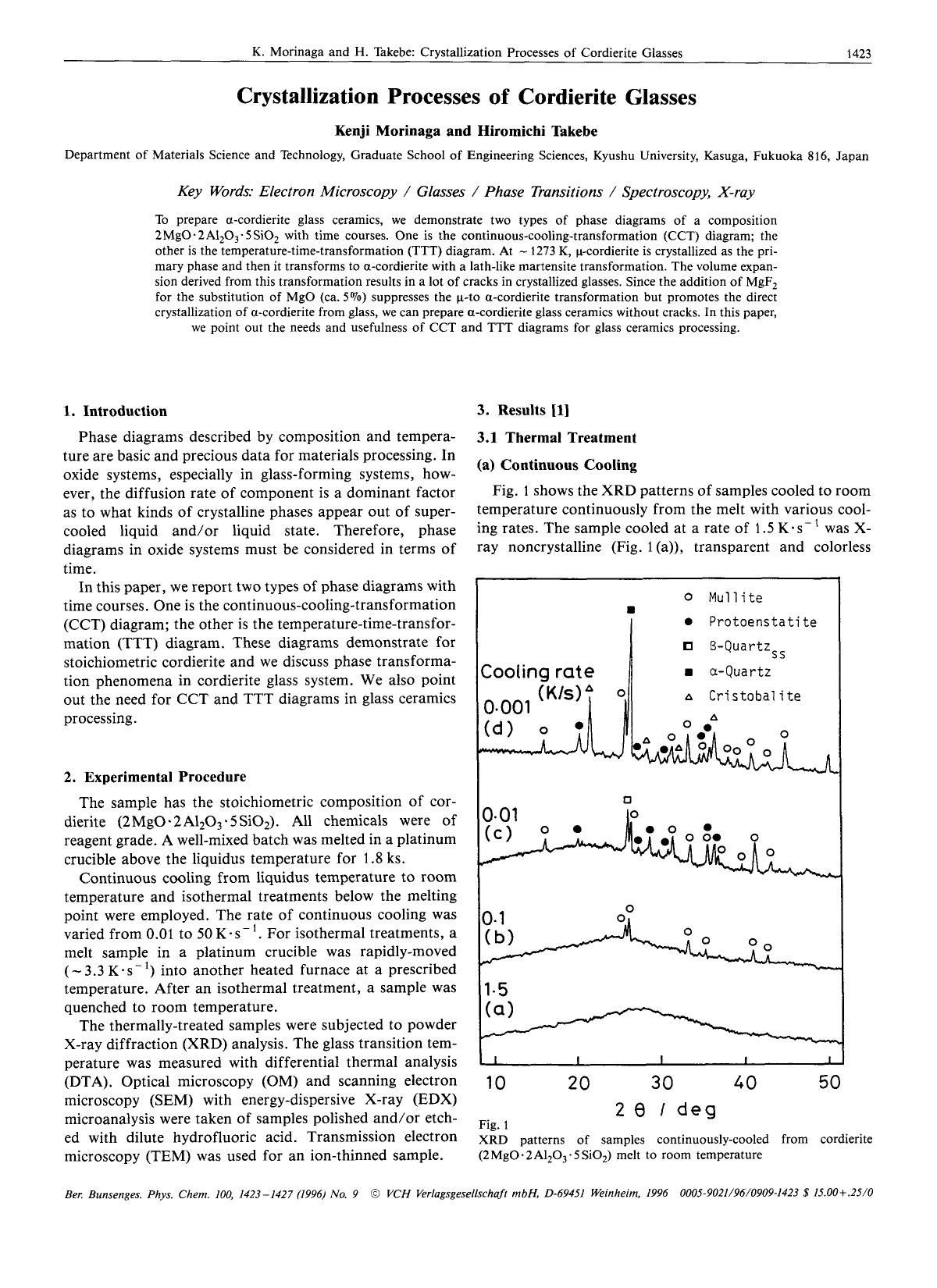 Crystallization processes of cordierite glasses by Unknown
