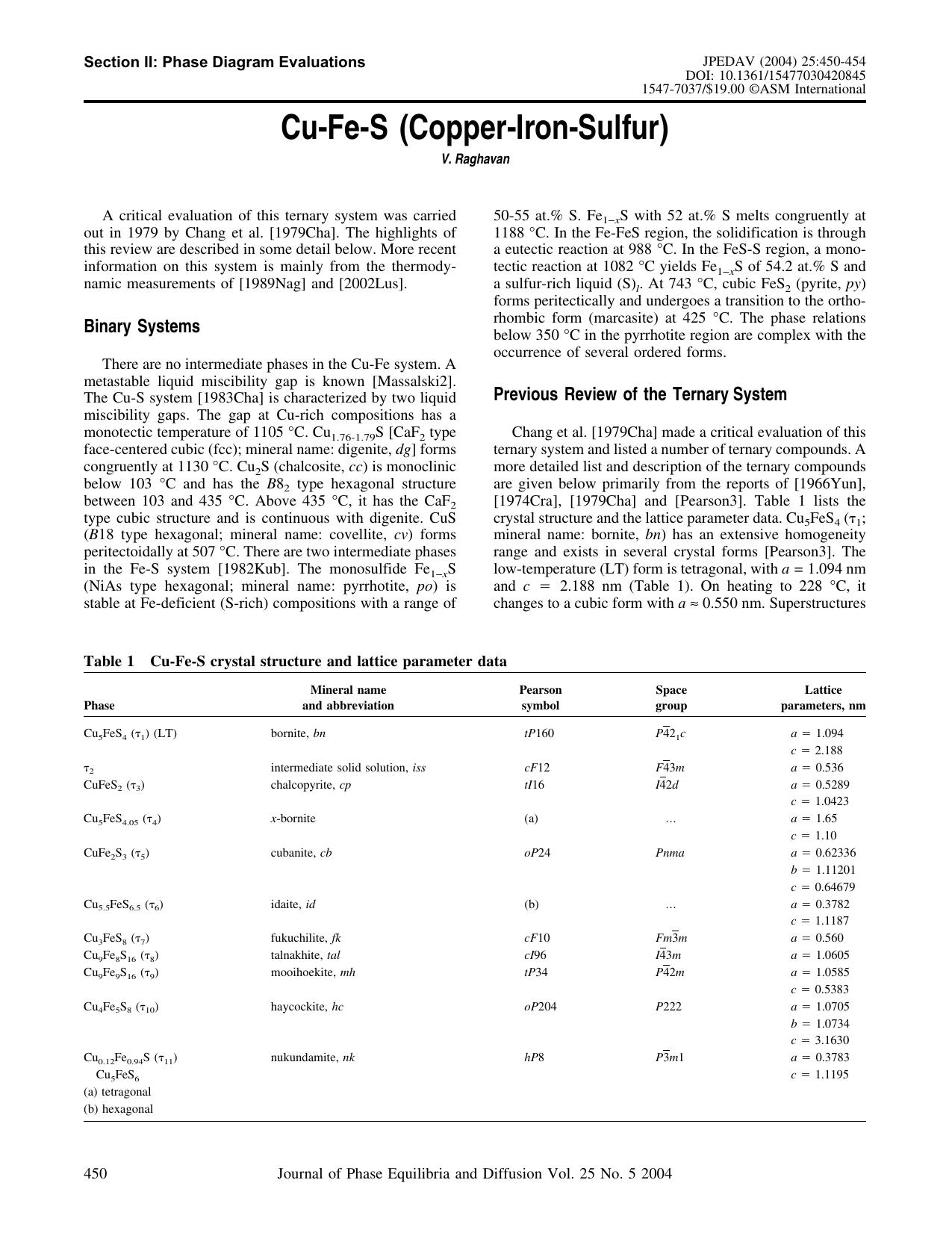 Cu-Fe-S (Copper-Iron-Sulfur) by Unknown