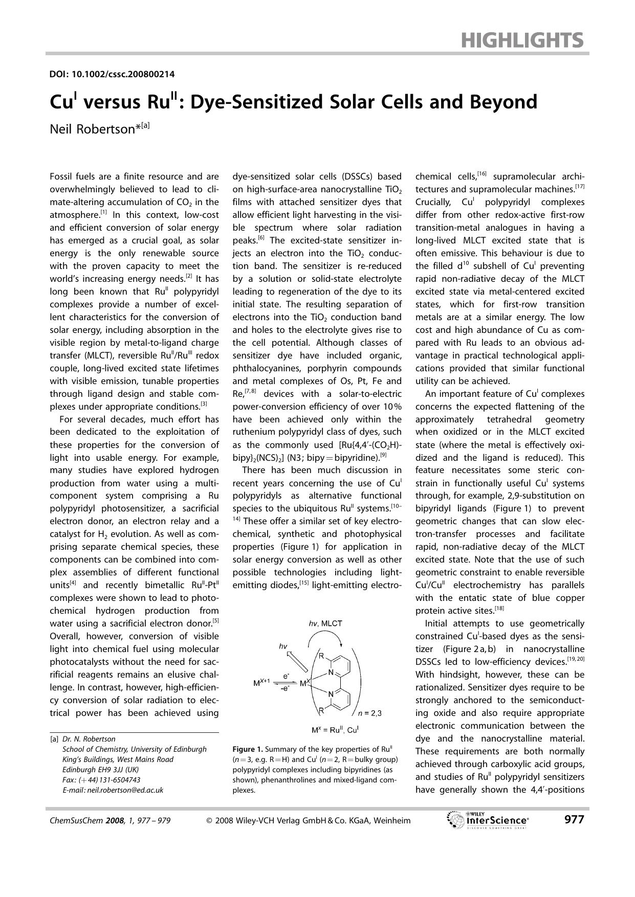 CuI versus RuII: Dye-Sensitized Solar Cells and Beyond by Unknown