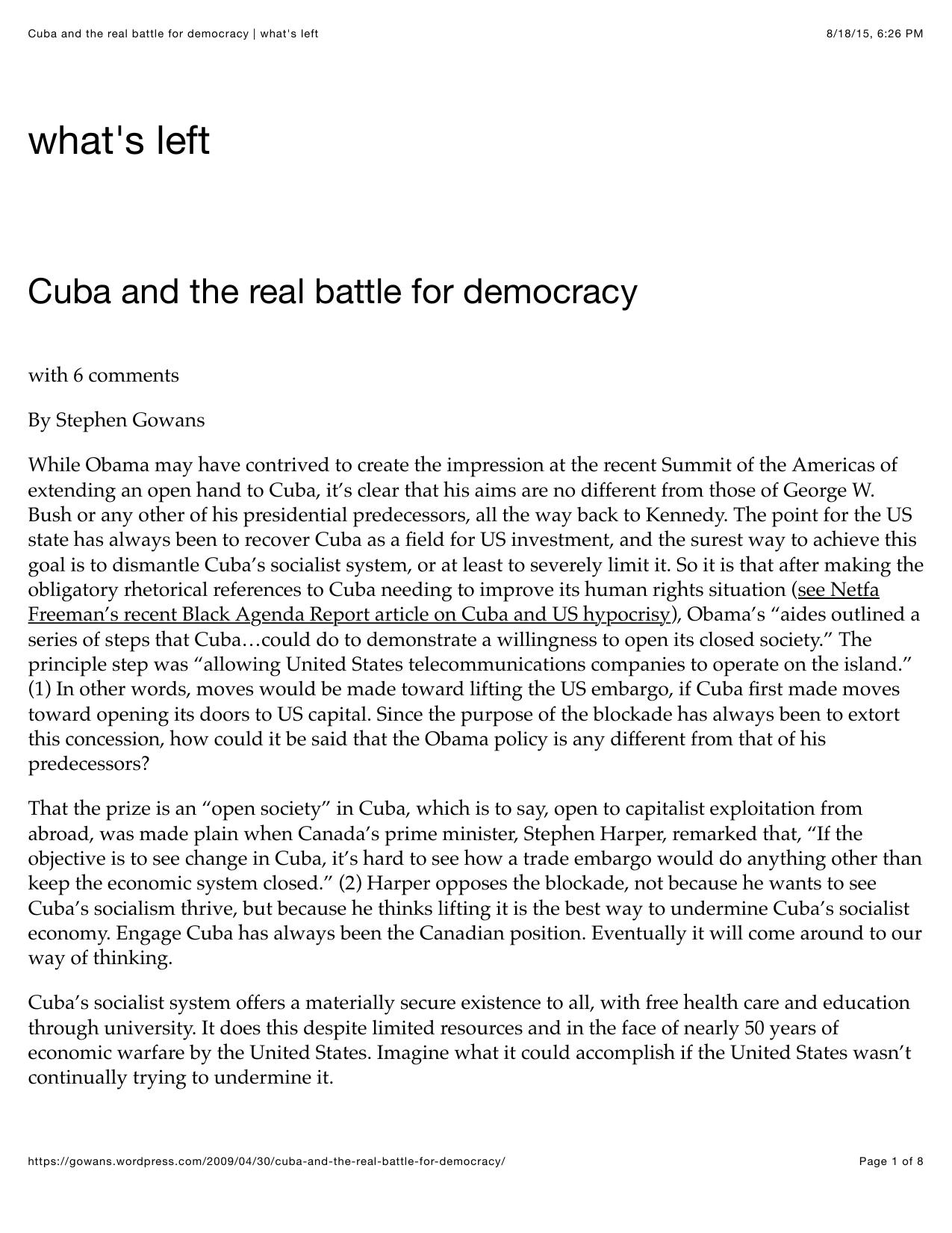 Cuba and the real battle for democracy | what's left by Cuba Anti-Imperialism