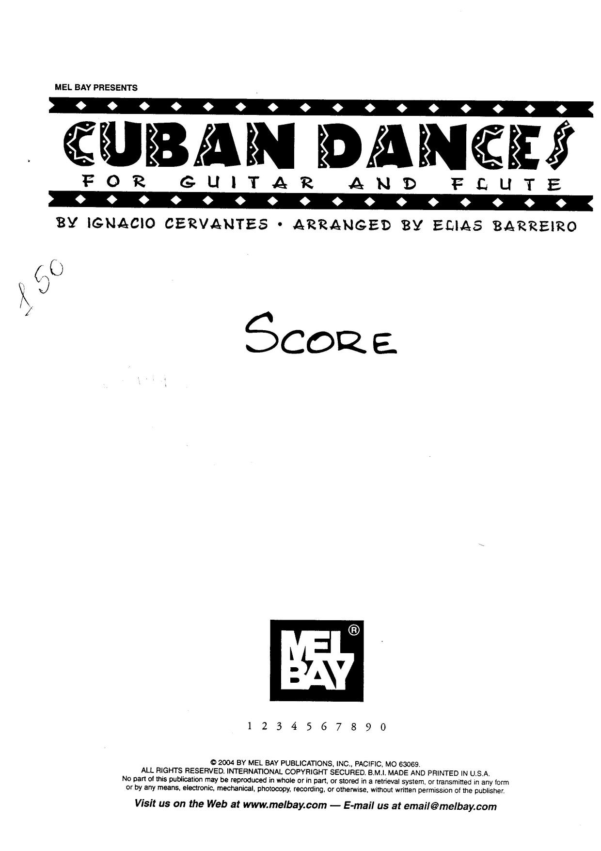 Cuban dances for guitar and flute by Cervantes Ignacio