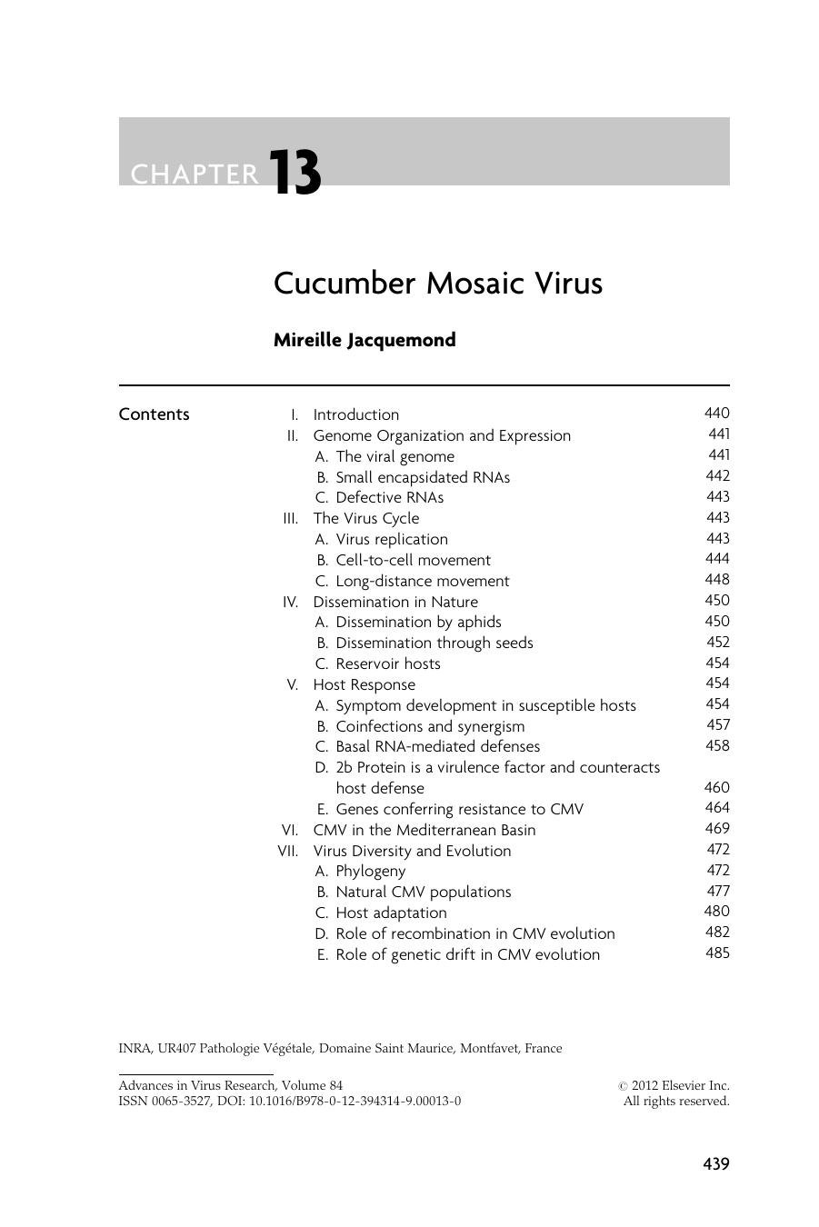 Cucumber Mosaic Virus by Mireille Jacquemond