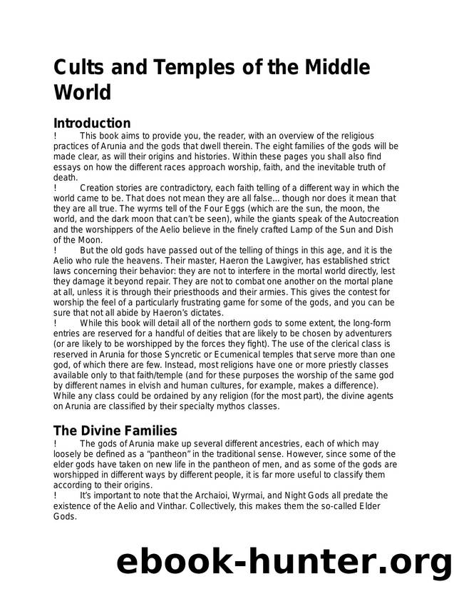 Cults and Temples of the Middle World (FG&G) by Unknown