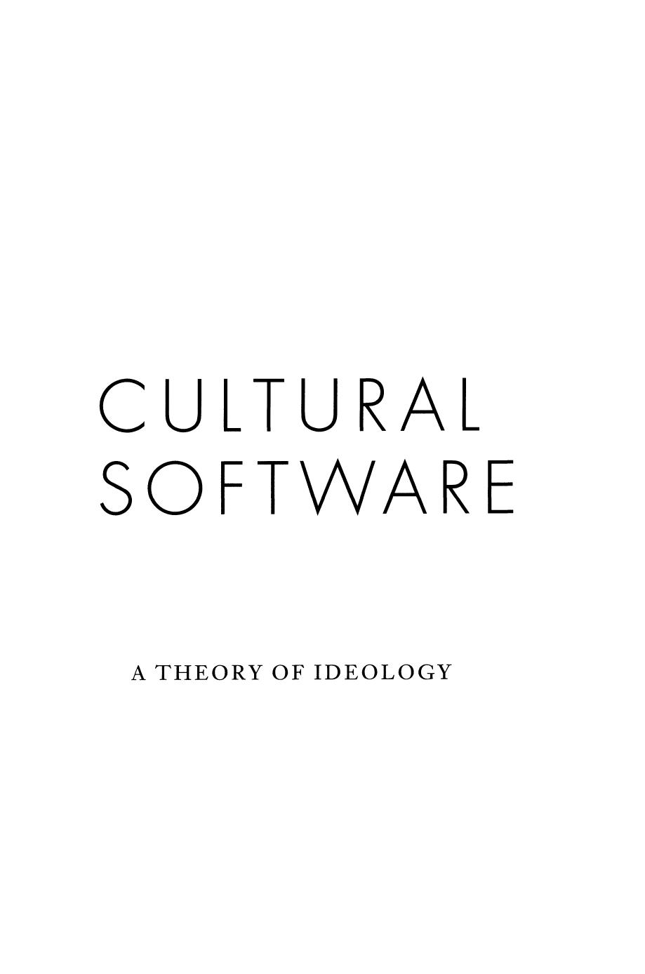 Cultural Software: A Theory of Ideology by J. M. Balkin