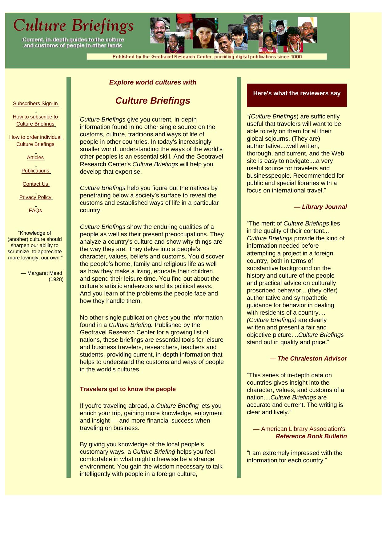 Culture Briefings. by Best of Kuszter's Collection