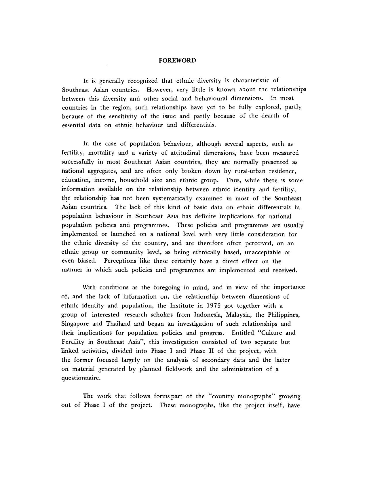 Culture and Fertility: The Case of the Philippines by Amelia B. Alfonso; Leda L. Layo; Rodolfo A. Bulatao