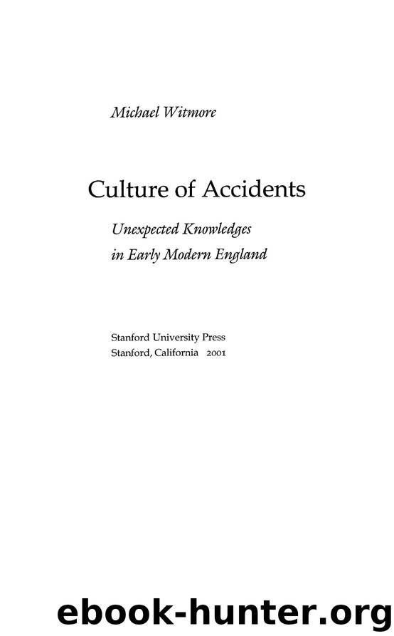 Culture of Accidents by Michael Witmore