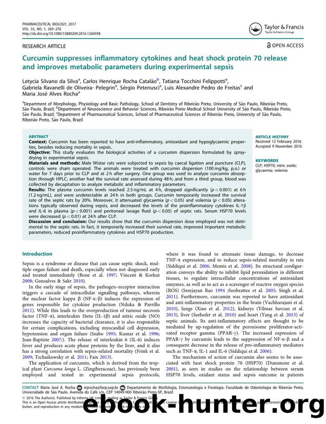 Curcumin suppresses inflammatory cytokines and heat shock protein 70 release and improves metabolic parameters during experimental sepsis by unknow