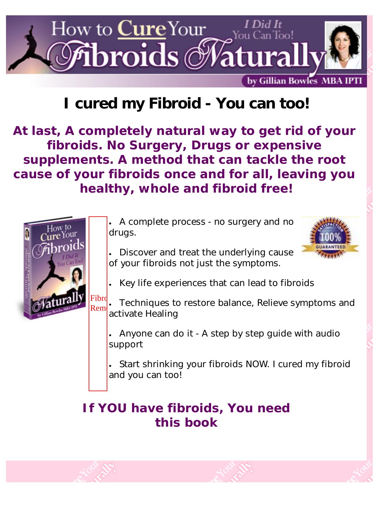 Cure Fibroids Naturally. by Best of Kuszter's Collection
