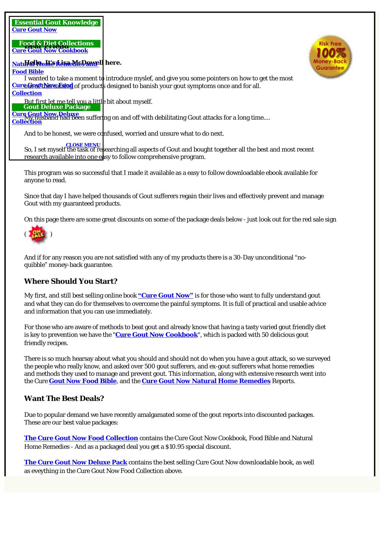 Cure Gout Cookbook. by Best of Kuszter's Collection