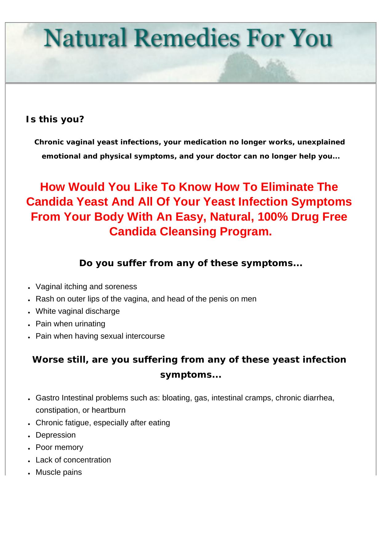 Cure Your Yeast Infection Naturally. by Best of Kuszter's Collection