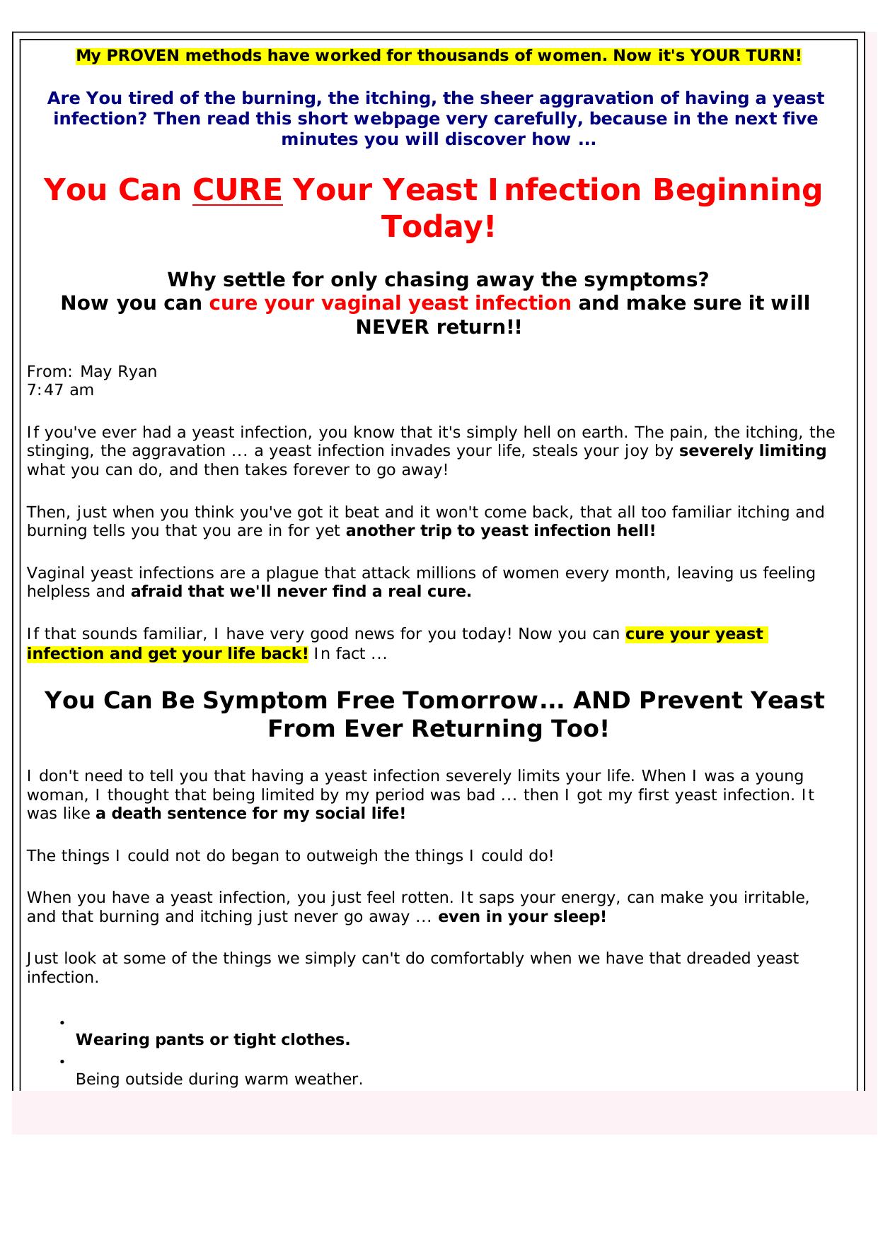 Cure Your Yeast Infection. by Best of Kuszter's Collection