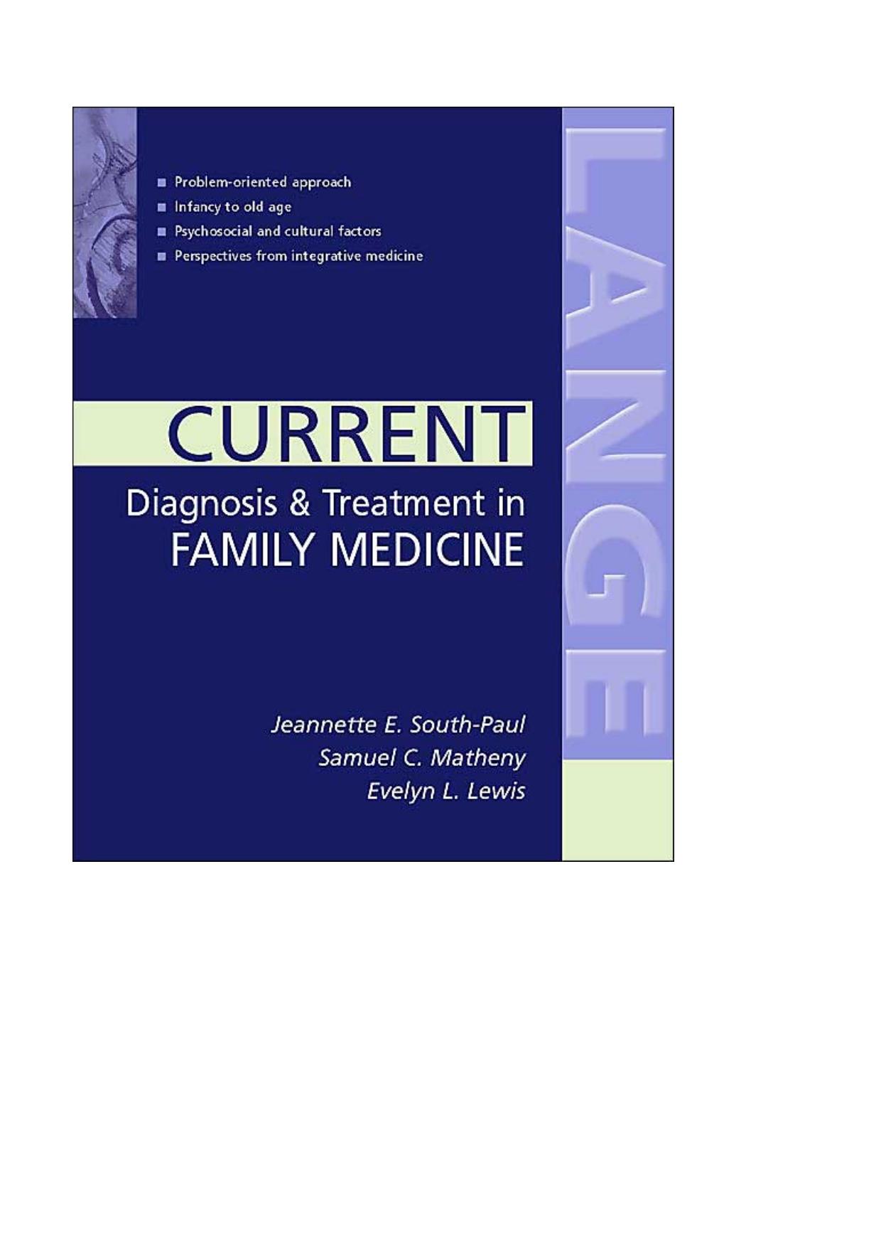 Current Diagnosis & Treatment In Family Medicine by Jeannette; Matheny Samuel C.; Lewis Evelyn L. South-Paul