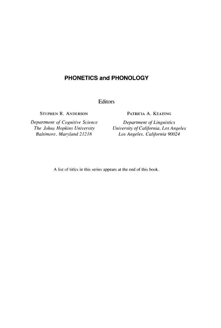 Current Issues in ASL Phonology. Phonetics and Phonology by Geoffrey R. Coulter