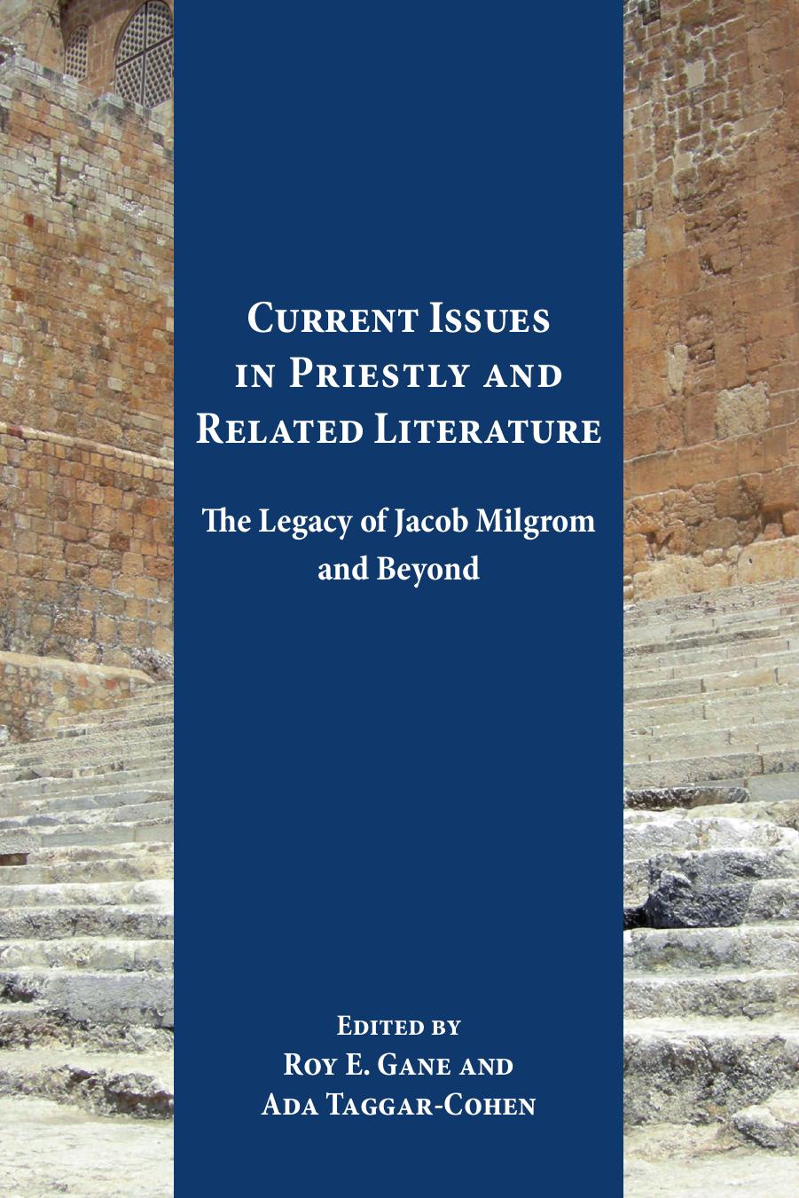 Current Issues in Priestly and Related Literature by unknow