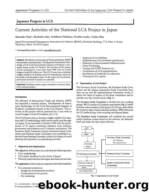 Current activities of the national LCA project in Japan by Unknown