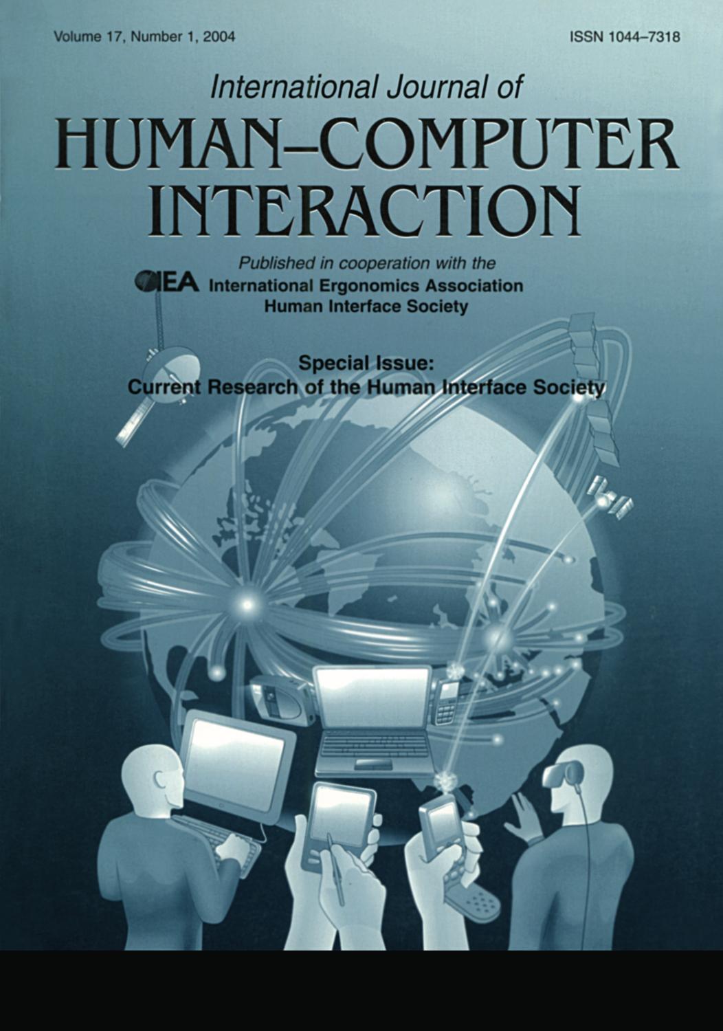 Current research of the Human Interface Society: a special issue of the International journal of human-computer interaction by Katai Osamu
