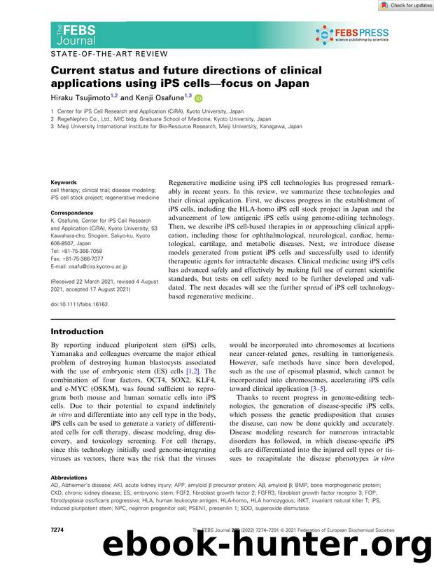 Current status and future directions of clinical applications using iPS cellsâfocus on Japan by Unknown