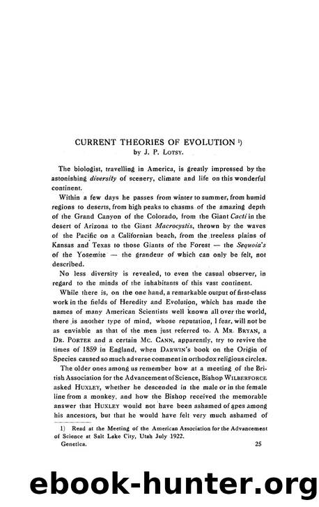 Current theories of evolution by Unknown