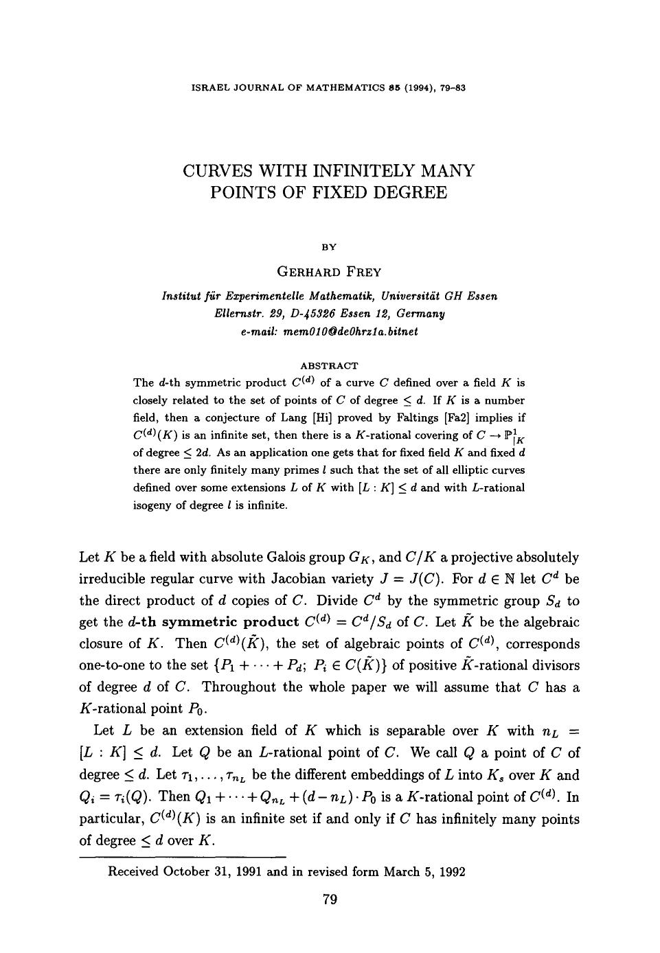 Curves with infinitely many points of fixed degree by Unknown